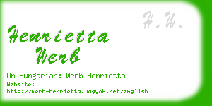 henrietta werb business card